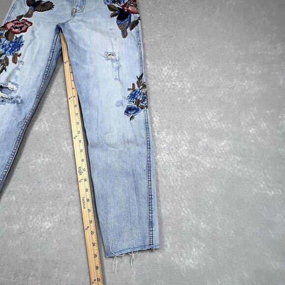 Abercrombie & Fitch Jeans SZ 25 Annie Girlfriend Floral Embroidered Distressed - Picture 9 of 16